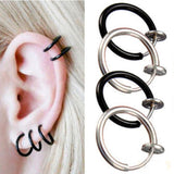 LNRRABC -- 2pcs Invisible No Ear Hole Earrings/Nose Ring/Belly Button Ring