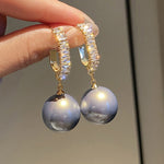 Korean Over-sized White Pearl Drop Earrings for Women
