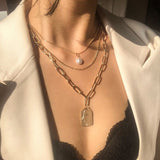 Fashion Asymmetric Lock Necklace -- For Women